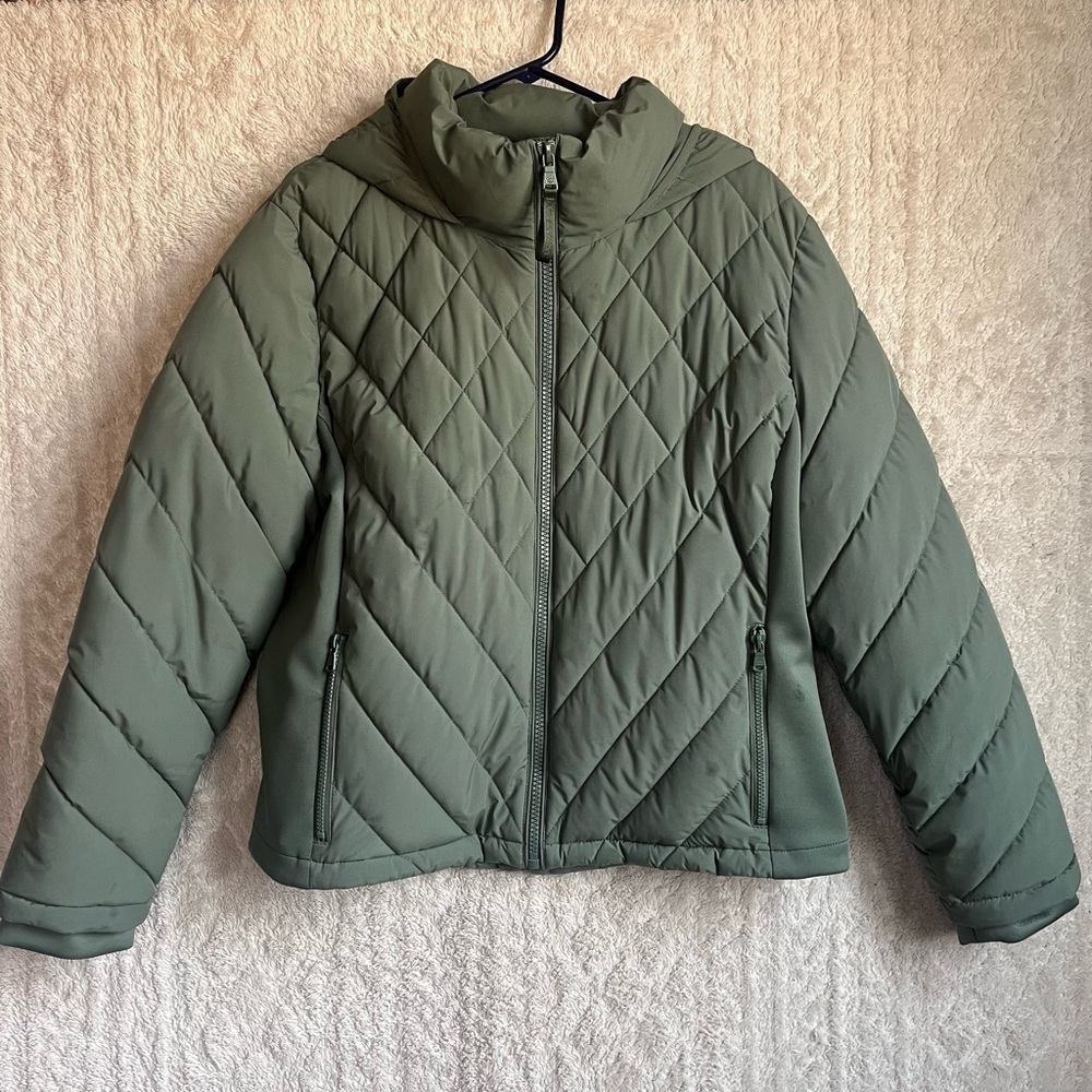 Calvin Klein Green Sorona Aura Jacket Coat Sz XXL Exceptional Softness